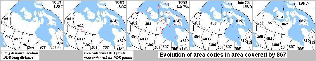 Evolution of area codes in northern territories[citation needed]