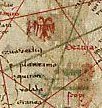 Bandeira sérvia no mapa de Angelino Dulcert (1339).