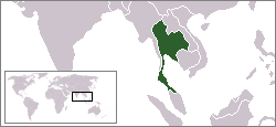 Geografisk plassering av Thailand