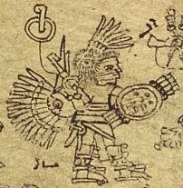 Chimalpopoca personificando a Huitzilopochtli, Códice Xólotl