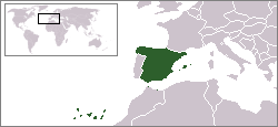 Lokasie van Spanje