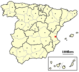 Poziția localității Valencia