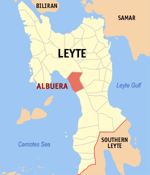 Map of Leyte showing the location of Albuera