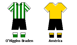América de Rancagua and O'Higgins Braden kits