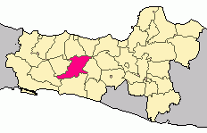 Het regentschap Banjarnegara in de Indonesische provincie Midden-Java