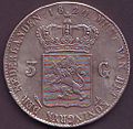 I. Vilmos király 3 guldenes érméjének hátoldala 1820-ból.