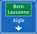 4.41 Panneau de présélection au-dessus d'une voie de circulation sur route principale