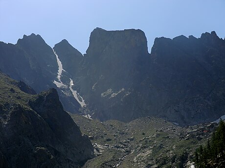 Il canalone di Lourousa sul Monte Argentera, disceso da Holzer nel 1973.