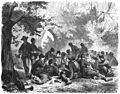 Die Gartenlaube (1869) b 782.jpg Das erste Mittagsmal auf der Schulfahrt der Neuenburger Cadetten. Nach der Natur aufgenommen von Bachelin
