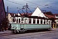 Triebwagen 2 der Straßenbahn Esslingen-Nellingen–Denkendorf auf der Fahrt von Neuhausen nach Esslingen