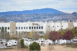 Kent, WA - KOA and Amazon Fulfillment Center seen from North Observation Tower of Green River Natural Resources Area 02.jpg