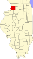 ホワイトサイド郡の位置を示したイリノイ州の地図