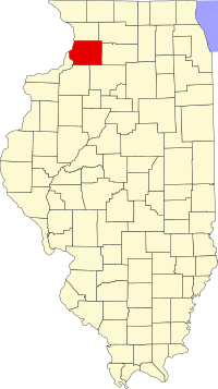 Map of Ilinois highlighting Whiteside County