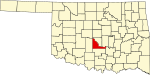 State map highlighting McClain County