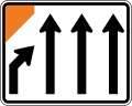 (TW-7.2B) Lane management (four lanes, left lane merges)