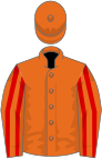 Orange, red striped sleeves