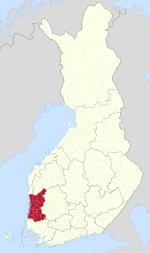 Satakunta on a map of Finland