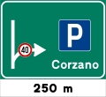 Preavviso di parcheggio a 250 m