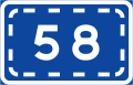 Road number sign. Direction to a numbered road
