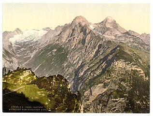 Gletscher nördlich der Gatterlköpfe vor 1900 English: Glacier above Reintal (before 1900)