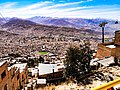 La Paz from above, with Teleférico La Paz - El Alto