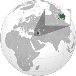 Location of Azerbaijan (green)