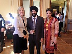 Chief Minister Katy Gallagher with Mrs and Mr Amardeep Singh President FINACT.jpg