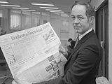 Wim Jongsma, hoofdredacteur Eindhovens Nieuwsblad (1983), het eerste gratis dagblad in Nederland dat slechts enkele weken verscheen.