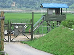 Un point de contrôle sud-coréen, à Imjingak, dans la région de Paju, au nord de Séoul.