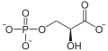 Deutsch: Struktur von L-3-Phosphoglycerat English: Structure of L-3-phosphoglycerate