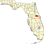 Округ Семинол на карте штата.