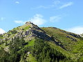 La Cresta di gallo; sullo sfondo la vetta del monte