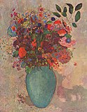 オディロン・ルドン 『トルコ石色の花瓶の花』（1911年頃）