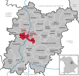 Läget för Schwarzenfeld i Landkreis Schwandorf