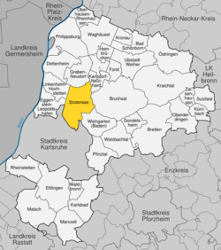 Elhelyezkedése Karlsruhe járás térképén