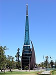 Klocktornet med Swan Bells "svanklockorna" i Perth, Western Australia, Australien.