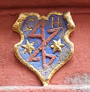 Coat of arms (1602) of the armourer Conrad Hanff in Judengasse 23, Trier.