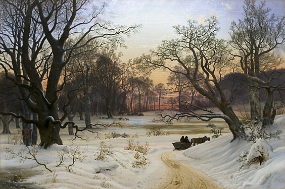 Vinteraften i en skov, 1853, Statens Museum for Kunst.