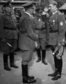 Den finske feltmarskalken Carl Gustaf Mannerheim med marskalkstav under et møte med Adolf Hitler juni 1942