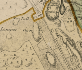 Norrtull på karta från 1751