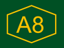 A8 Motorway shield}}