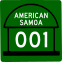 Bouclier de la route 001 des Samoa américaines