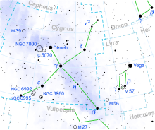 Map of the constellation Cygnus