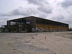 Hangar tillhörande den tidigare Heinkelfabriken i Oranienburg.