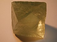 Fluorite in the shape of an octahedron.