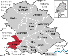 Poziția Glashütten (Taunus) pe harta districtului Hochtaunuskreis