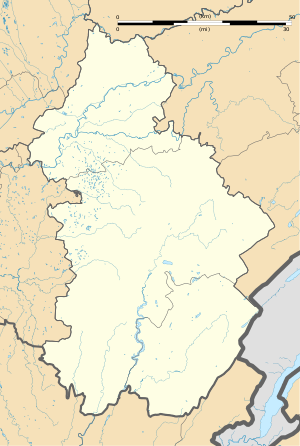 塞耶河畔讷维在汝拉省的位置