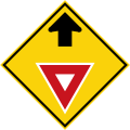 Give way traffic sign ahead