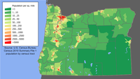 Map of Oregon's population density