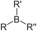 Deutsch: Allgemeine Struktur der Organoborane English: Generic structure of Organoboranes